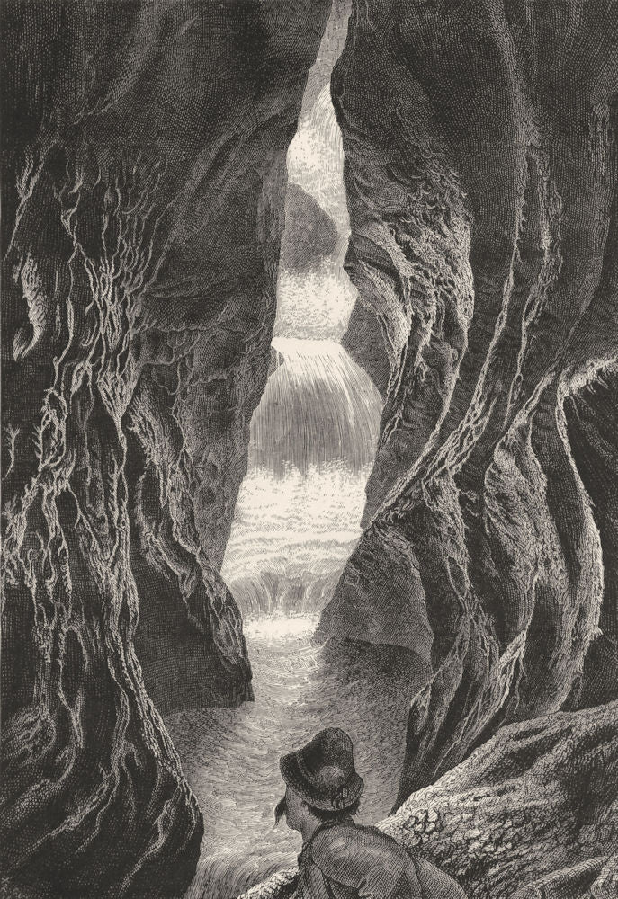 AUSTRIA. Ravine in the Pongau Valley, Salzburg Alps c1893 old antique print